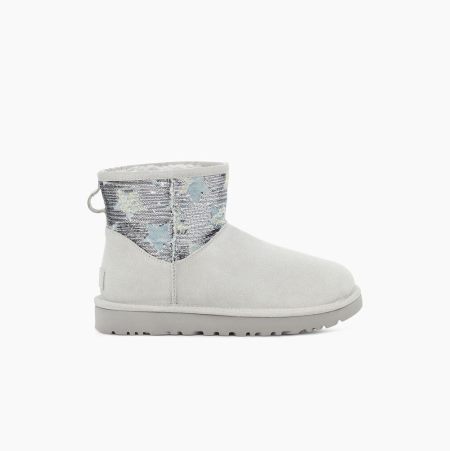 UGG Classic Mini Sequin Stars Grey Purple Boots for Women (IPEW56791)